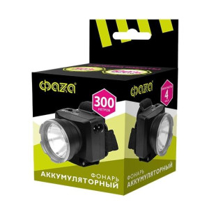 Фонарь налобный AccuFH7-L3W-bk 2 режима работы: 100проц./50проц. IP20 регулир. угол наклона индикатор зарядки черн. ФАZА 2857644