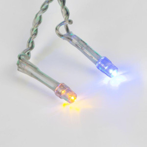 Гирлянда светодиодная Светодиодный Дождь 1.5х1м 96LED мультиколор 8Вт 230В IP20 с контроллером провод прозр. Neon-Night 235-029