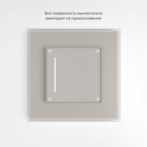 W4512014/ Сенсорный выключатель одноклавишный с подсветкой (дымчатый)