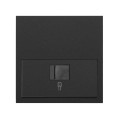 Simon 100 Черный матовый Кит 1 пост, фронт. Накладка на 1 розетку RJ45
