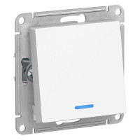 ATLASDESIGN 1-клавишный ПЕРЕКЛЮЧАТЕЛЬ с подсветкой, сх.6а, 10АХ, механизм, БЕЛЫЙ ATN000163