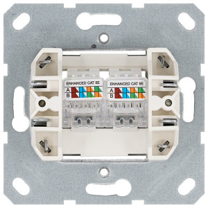 Jasmart Интернет-розетка RJ45 двойная с накладкой, цвет Антрацит