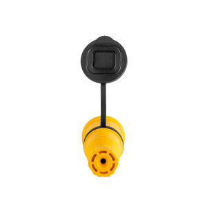 Розетка переносная с крышкой каучук 2P+PE 250V 16А IP54 желтая DYNEL