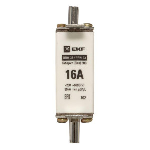 Вставка плавкая ППН-33 100/16А габарит 00C PROxima EKF fus-33/100/16