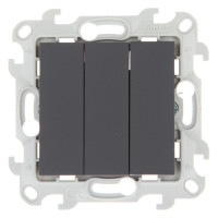Выключатель 3-кл. 1п 2мод. СП Simon 24 10А IP20 механизм графит Simon 2450391-038