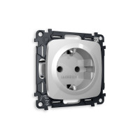 MO407010 Комплект механизма электрической розетки OMEGA Серебро глянец сз с шторками QUANT OP4070, VM141 AMBRELLA VOLT