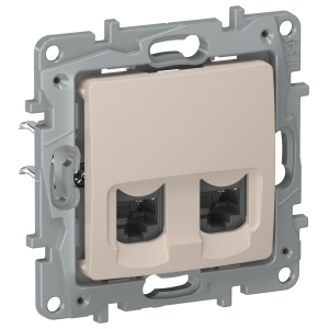 IEKETIKA Розетка компьютерная двойная RJ45 категория 6 UTP 6711541 песочный IEK