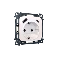 MO210010 Комплект механизма электрической розетки OMEGA Жемчуг 2USB AC 20W быстрая зарядка сз QUANT OP2100, VM160 AMBRELLA VOLT