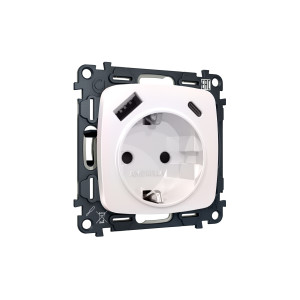 MO210010 Комплект механизма электрической розетки OMEGA Жемчуг 2USB AC 20W быстрая зарядка сз QUANT OP2100, VM160 AMBRELLA VOLT
