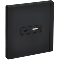 FORTE&PIANO Розетка USB A+C 3,1А FP150M металл черный IEK