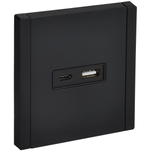 FORTE&PIANO Розетка USB A+C 3,1А FP150M металл черный IEK