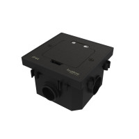 MultiDesk Лючок на 2 модуля IP44 с монтажной коробкой для бетонных полов ЧЁРНЫЙ матовый, тип MDK20 MDK20202MBC