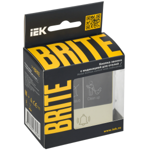 BRITE Кнопка звонка с индикацией для отелей 10А ВС10-1-9-БрКр бежевый IEK