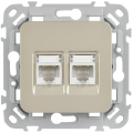 FLITE Розетка 2-местная компьютерная RJ45 категория 5Е UTP РК5е-2-0-ФлШ шампань IEK