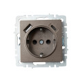 BRITE Розетка 1-местная с заземлением с защитными шторками 16А с USB AC 18Вт РЮш11-1-БрТБ темная бронза IEK