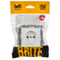 BRITE Розетка 1-местная без заземления с защитными шторками 10А РСш10-2-БрАБ арктический белый IEK
