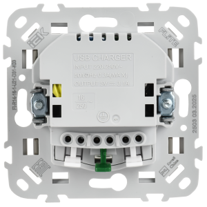 FLITE Розетка 1-местная с заземлением с защитными шторками 16А с USB AA 3,1А безвинтовое крепление РСЮша11-1-ФлС серый IEK