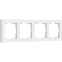 Рамка 4-местная Smartbuy пластик белая Нептун SBE-06w-Plastic-FR-4
