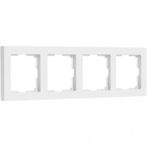 Рамка 4-местная Smartbuy пластик белая Нептун SBE-06w-Plastic-FR-4