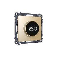 MA605810 Комплект механизма терморегулятора с цифровым дисплеем с подсветкой и датчиком для теплого пола 16A-250V ALFA Шампань QUANT AP6058, VM1385 AMBRELLA VOLT