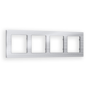 AF550104 Рамка ALFA Platos Серебро Металл шлифованный 4-ая AMBRELLA VOLT