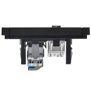 FORTE&PIANO Розетка двойная TV+RJ45 кат.5E FP136M металл черный IEK