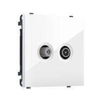 MS113310 Комплект механизма розетки TV оконечной + SAT SIGMA Белый глянец 5-862MHz 3.5dB/950-2150MHz 3.8dB QUANT PRO (SP1133, PR217)