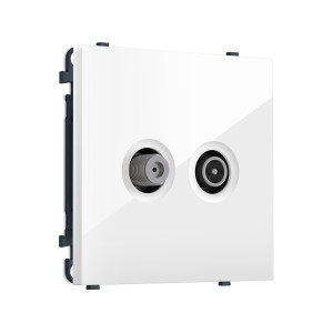 MS113310 Комплект механизма розетки TV оконечной + SAT SIGMA Белый глянец 5-862MHz 3.5dB/950-2150MHz 3.8dB QUANT PRO (SP1133, PR217)