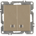Arvia Electric, L/K Механизм, Выключатель двухклавишный с подсветкой, (титан)