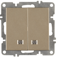 Arvia Electric, L/K Механизм, Выключатель двухклавишный с подсветкой, (титан)