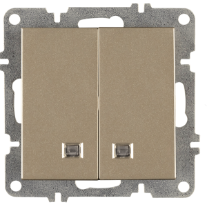 Arvia Electric, L/K Механизм, Выключатель двухклавишный с подсветкой, (титан)