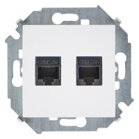 Розетка компьютерная 2xRJ45 Simon SIMON 15, скрытый монтаж, белый, 1591552-030