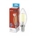 Лампа светодиодная LED-СВЕЧА-deco 9Вт свеча прозрачная 6500К холод. бел. E14 1040лм 230В IN HOME 4690612030197