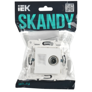 SKANDY Розетка двойная TV+RJ45 кат.5E SK-A14W арктический белый IEK