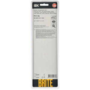 BRITE Рамка 4-местная РУ-4-1-Бр металл черный RE AL IEK