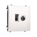 MS212510 Комплект механизма розетки компьютерной + TV оконечной SIGMA Жемчуг RJ-45 (8P8C) CAT6/50-870MHz 1dB с/ш QUANT PRO (SP2125, PR195)