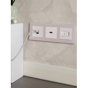 BRITE Розетка компьютерная RJ45 кат.6 РК11-БрЖ жемчуг IEK
