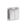 ATLASDESIGN AQUA 2-клавишный ВЫКЛЮЧАТЕЛЬ, IP44, сх.5, 10АХ, мех., быстрозажим. клем., АЛЮМИНИЙ ATN440351S