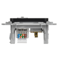 FLITE Розетка 2-местная RJ45/TV категория 5Е UTP РКТВ5е-2-0-ФлЧ черный IEK