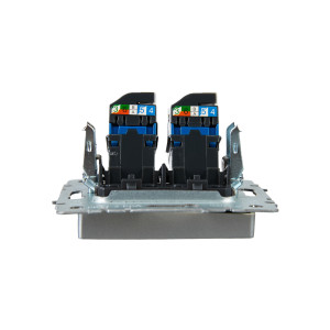 BRITE Розетка компьютерная двойная RJ45 кат.6 РК11-2-БрА алюминий IEK