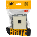 BRITE Розетка компьютерная RJ45 кат.6 РК11-БрКр бежевый IEK