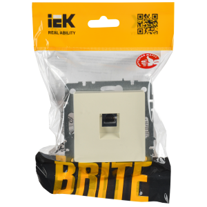 BRITE Розетка компьютерная RJ45 кат.6 РК11-БрКр бежевый IEK