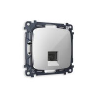 MO412010 Комплект механизма компьютерной розетки OMEGA Серебро глянец RJ-458P8C CAT6 с шторкой QUANT OP4120, VM188 AMBRELLA VOLT