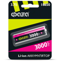 Аккумулятор 18650 3.7В Li-Ion 3000мА.ч без платы защиты ФАZА 5004757