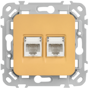 FLITE Розетка 2-местная компьютерная RJ45 категория 5Е UTP РК5е-2-0-ФлШм шамуа IEK