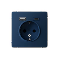 ARTGALLERY РОЗЕТКА 16А с 2 USB A+C, 5В/2,4А/3,0А, 2х5В/1,5А, механизм, АКВАМАРИН GAL001132