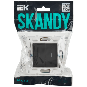 SKANDY Выключатель 2-клавишный с индикацией 10А SK-V09G графит IEK