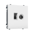 MS132510 Комплект механизма розетки компьютерной + TV оконечной SIGMA Белый матовый RJ-45 (8P8C) CAT6/50-870MHz 1dB с/ш QUANT PRO (SP1325, PR195)