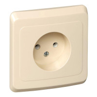 ЭТЮД С/У РОЗЕТКА без заземления без шторок, 16А 250B, КРЕМОВЫЙ PC16-001K