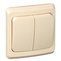 ЭТЮД С/У 2-клавишный ВЫКЛЮЧАТЕЛЬ 10 АХ, КРЕМОВЫЙ BC10-002K
